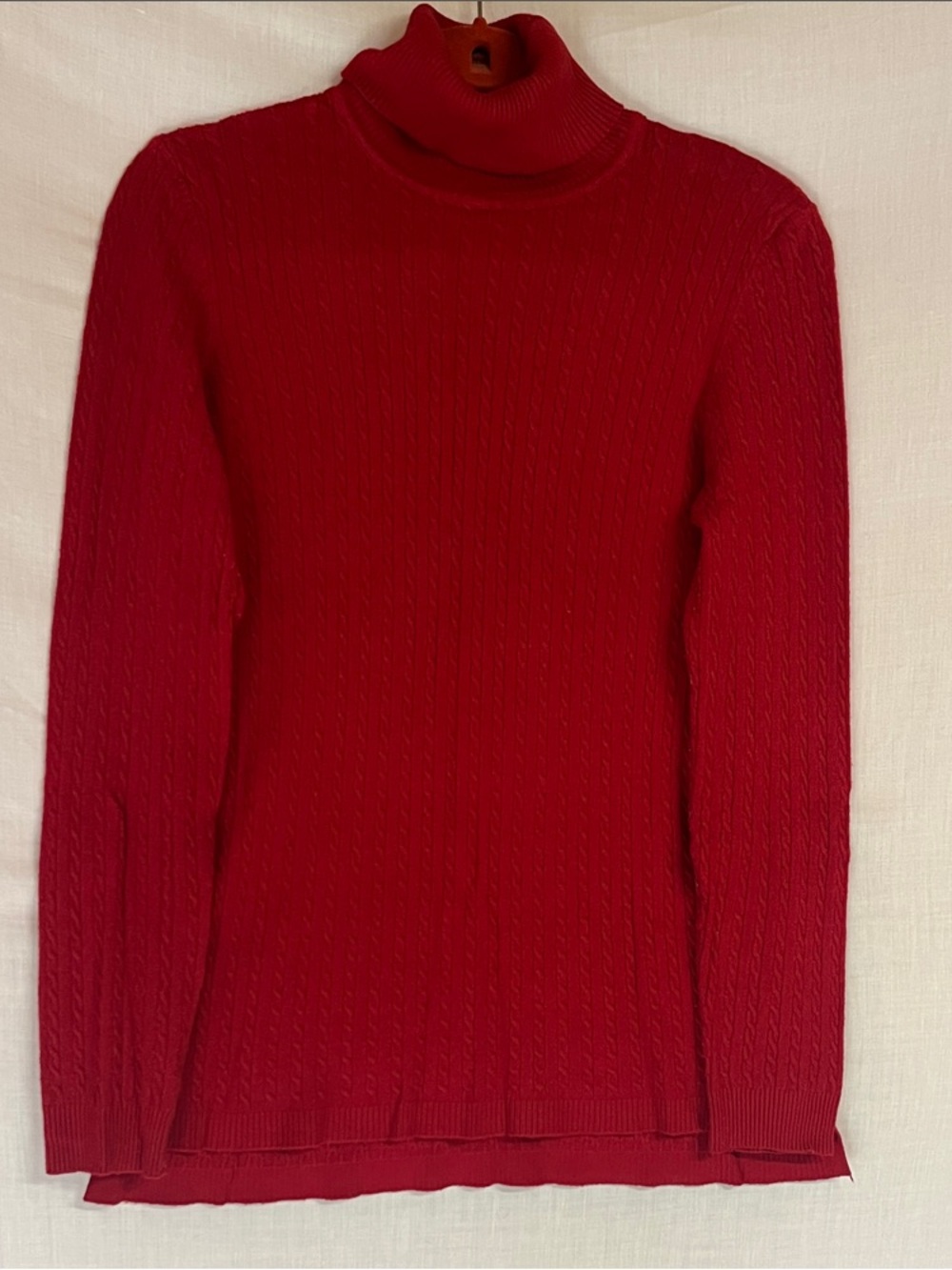 Red Cable-Knit Turtleneck Sweater by Red (5)
